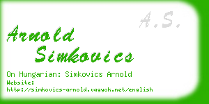 arnold simkovics business card